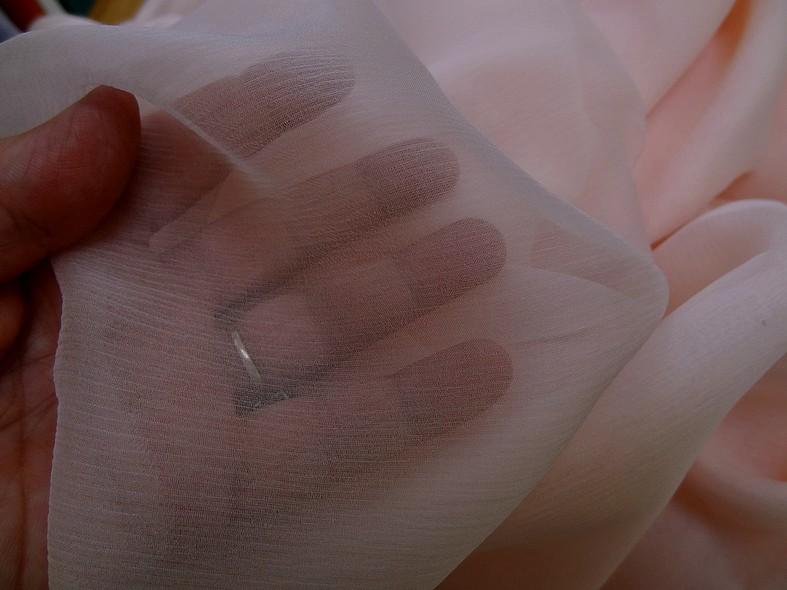 Mousseline crepon rose chamallow 2