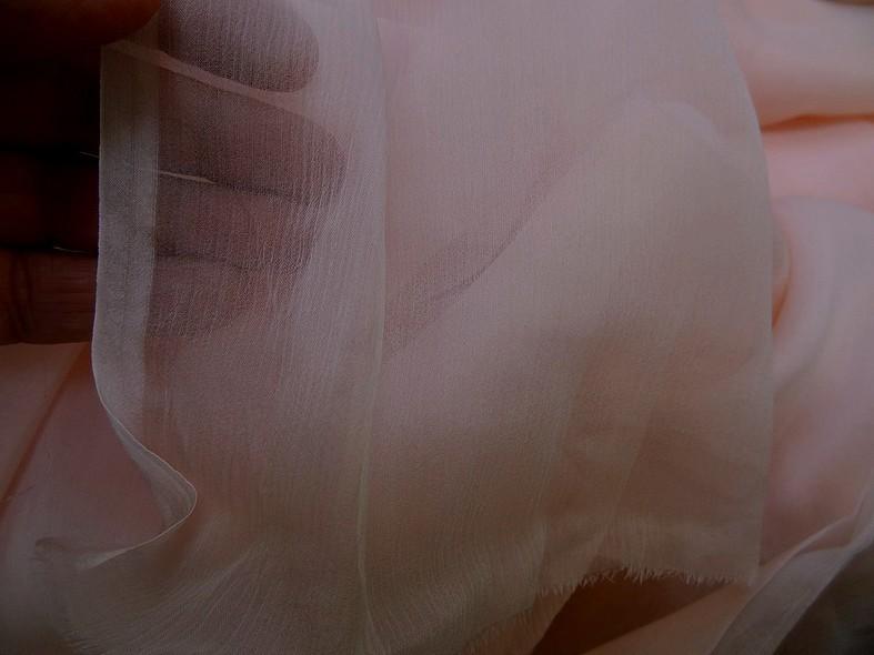 Mousseline crepon rose chamallow 3