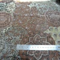 Mousseline de crepe ton terre et kaki 3