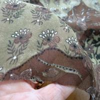 Mousseline de crepe ton terre et kaki 5