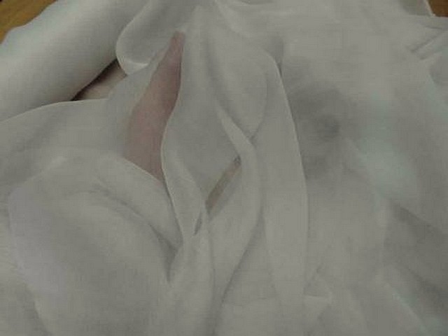 Mousseline de soie blanc casse 2