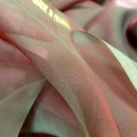 Mousseline de soie changeante kaki rouge 3