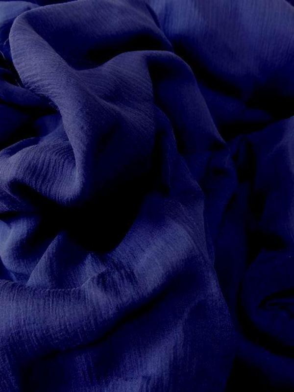 Mousseline de soie chiffon bleu marine 1 1