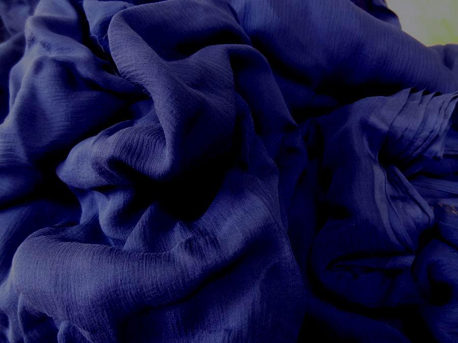 Mousseline de soie chiffon bleu marine 1 1