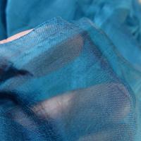 Mousseline de soie chiffon bleu petrole 2 
