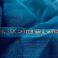 Mousseline de soie chiffon bleu petrole 4 