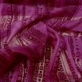 Mousseline de soie chiffon framboise application velours type indien 1