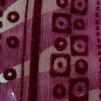 Mousseline de soie chiffon framboise application velours type indien 7 