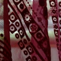 Mousseline de soie chiffon framboise application velours type indien 8 