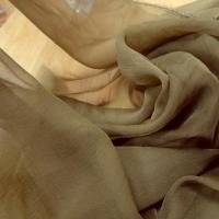 Mousseline de soie chiffon kaki marron 2 