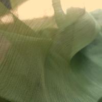 Mousseline de soie chiffon kaki vert mousse 3 