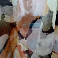 Mousseline de soie chiffon motif tachete noir vert tilleul corail 2 