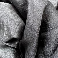 Mousseline de soie chiffon noire lamee 1