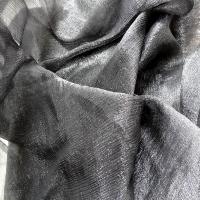 Mousseline de soie chiffon noire lamee 4 