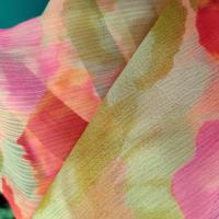 Mousseline de soie chiffon tachete tilleul rouge rose 2 