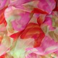 Mousseline de soie chiffon tachete tilleul rouge rose 3