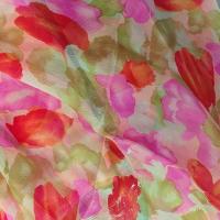 Mousseline de soie chiffon tachete tilleul rouge rose 4 