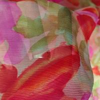 Mousseline de soie chiffon tachete tilleul rouge rose 5