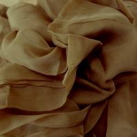 Mousseline de soie chiffon teinte noisette 1 