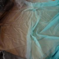 Mousseline de soie chiffon tie dye gris anthracite turquoise clair 2 