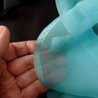 Mousseline de soie chiffon tie dye gris anthracite turquoise clair