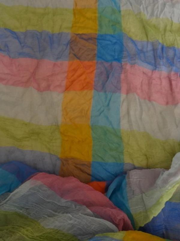 Mousseline de soie froissee motif madras 1 