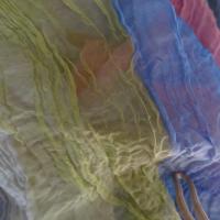 Mousseline de soie froissee motif madras 2 