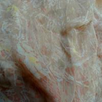 Mousseline de soie imprimee tons ocre et abricot 5 