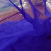 Mousseline de soie lisse bleu indigo 3