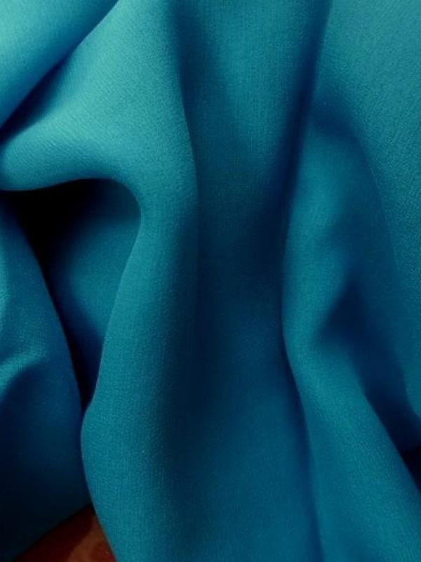 Mousseline de soie lisse bleu vert 2 
