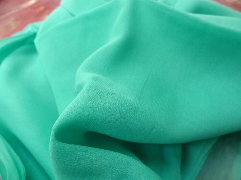 Mousseline de soie lisse menthe glaciale 2