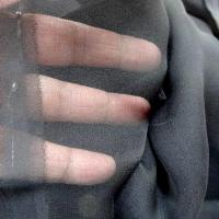 Mousseline de soie lisse noire 1