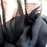 Mousseline de soie lisse noire 3