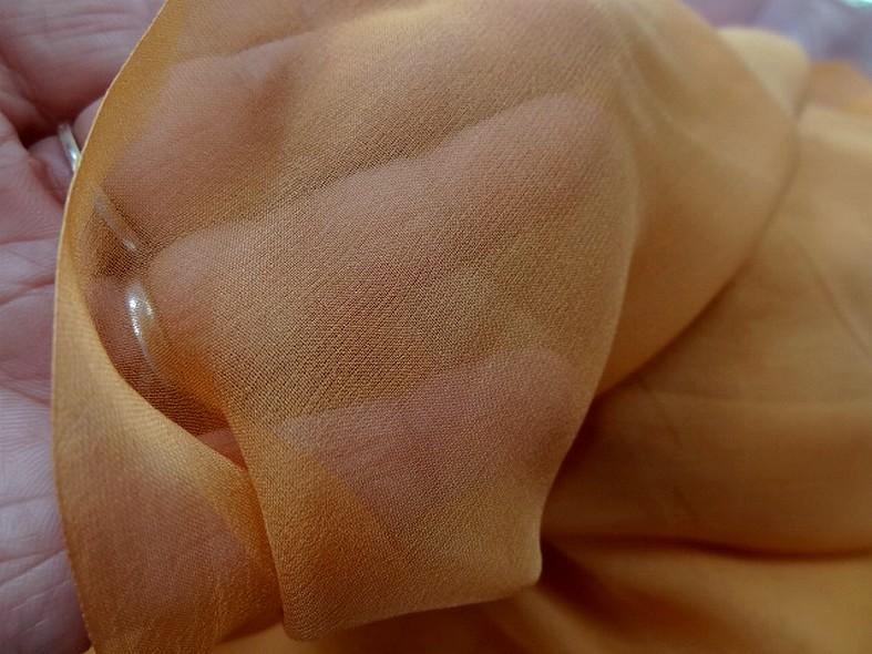 Mousseline de soie lisse orange brulee 1