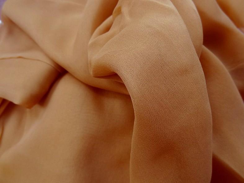 Mousseline de soie lisse orange brulee 2