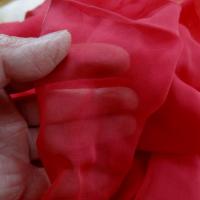 Mousseline de soie lisse rose cerise 2 