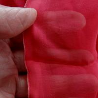 Mousseline de soie lisse rose cerise 4 