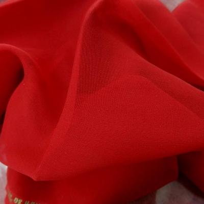 Mousseline de soie lisse rouge coquelicot 2 