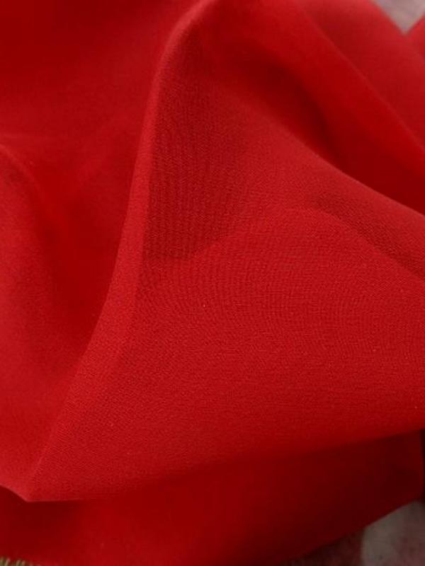 Mousseline de soie lisse rouge coquelicot 2 