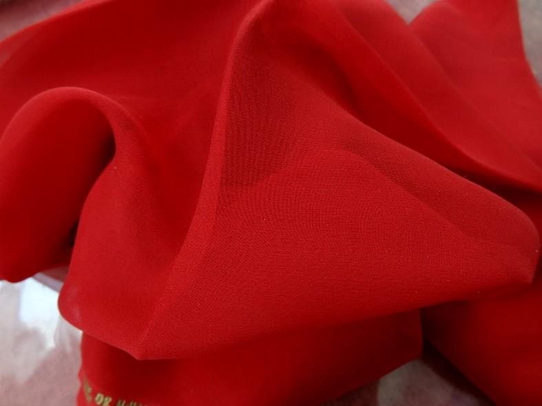 Mousseline de soie lisse rouge coquelicot 2