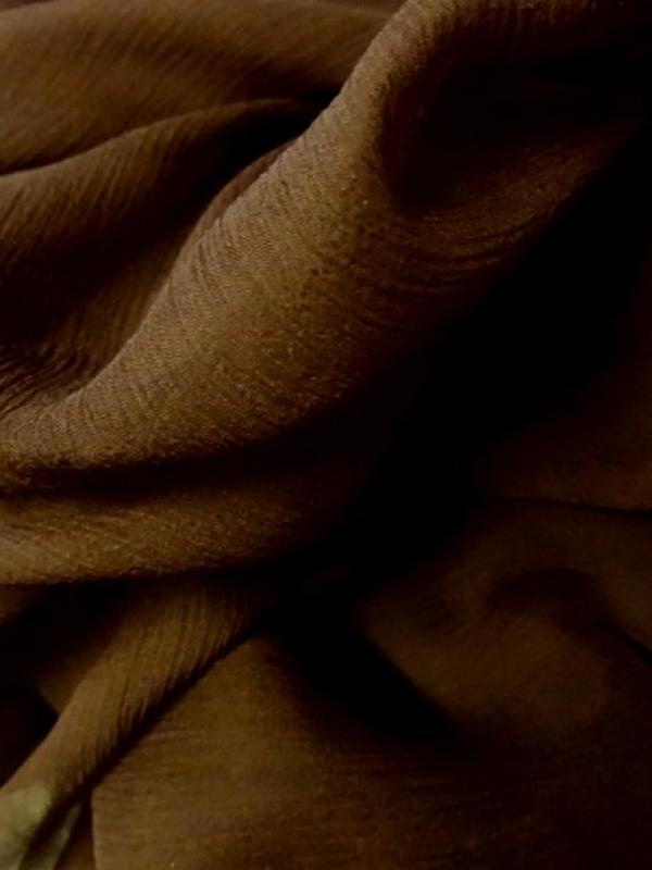 Mousseline de soie marron cacao 1 