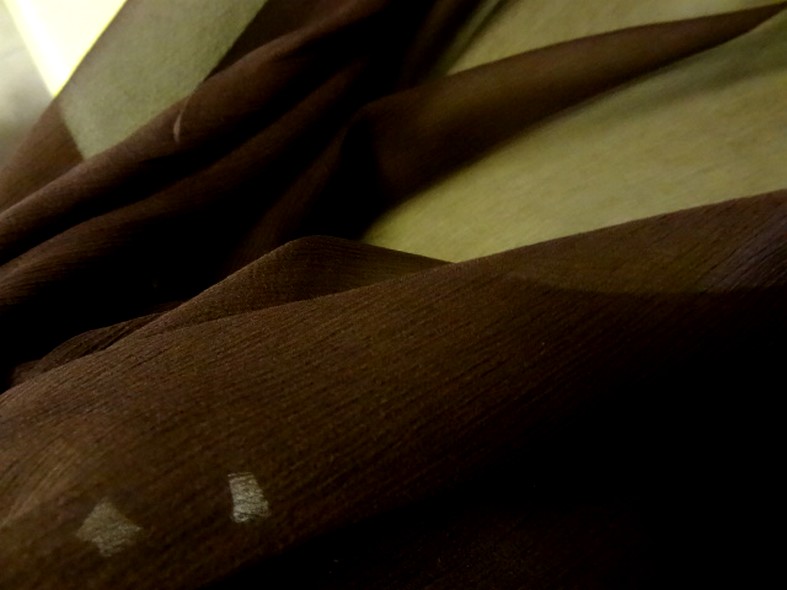 Mousseline de soie marron cacao 2