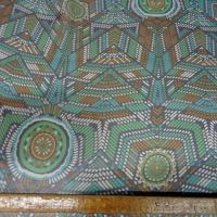 Mousseline de soie motif ethnique bleu vert 6