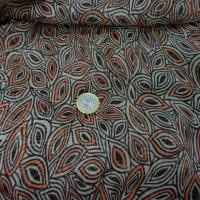 Mousseline de soie motif noyaux corail et taupe 1