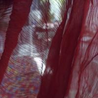 Mousseline de soie rouge groseille 2 