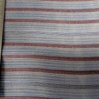 Mousseline de soie semi transparente rayee bleu chocolat 1 