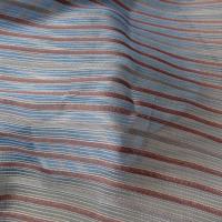 Mousseline de soie semi transparente rayee bleu chocolat 3 