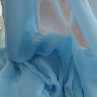 Mousseline de soie teinte bleu acier clair 3 
