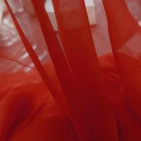 Mousseline de soie teinte rouge tomate 1 