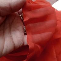 Mousseline de soie teinte rouge tomate 3 